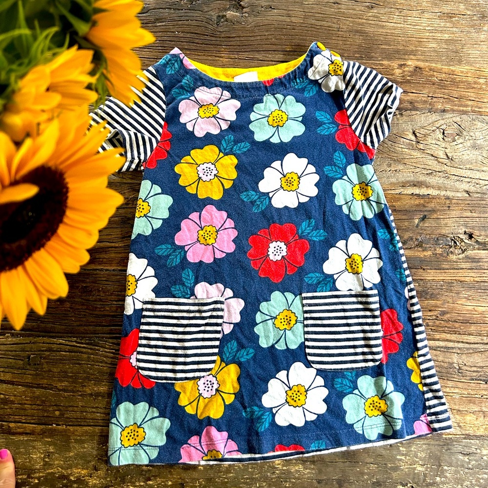 Mini boden floral shirt dress/long shirt size 7-8